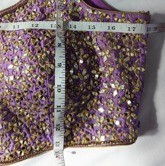 Beautiful pink and purple tie dye ready to wear Indian wedding Lehenga Choli - Picture 10 of 16